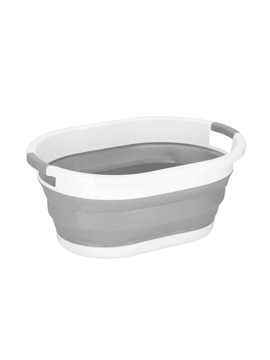 Plastic Laundry Basket 39lt with Cap 62x44x28cm Gray