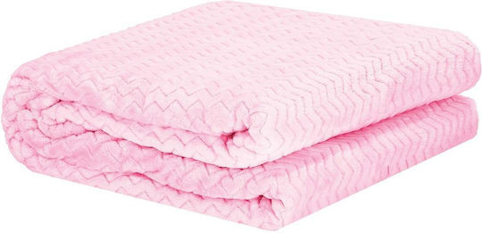 Velvet Blanket Double 200x220cm Pink