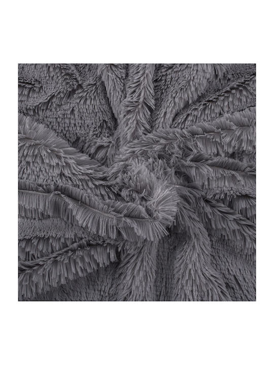 Pelzige Decke Einzeln 160x200cm Grau