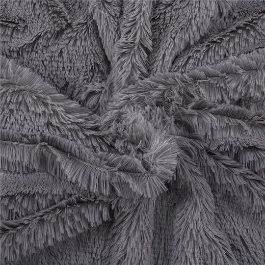 Κουβέρτα Γούνινη Διπλή 200x220εκ. Gray
