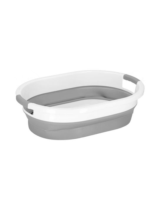 Plastic Laundry Basket 39lt with Cap 62x44x28cm Gray