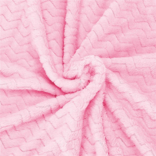 Velvet Blanket Double 200x220cm Pink