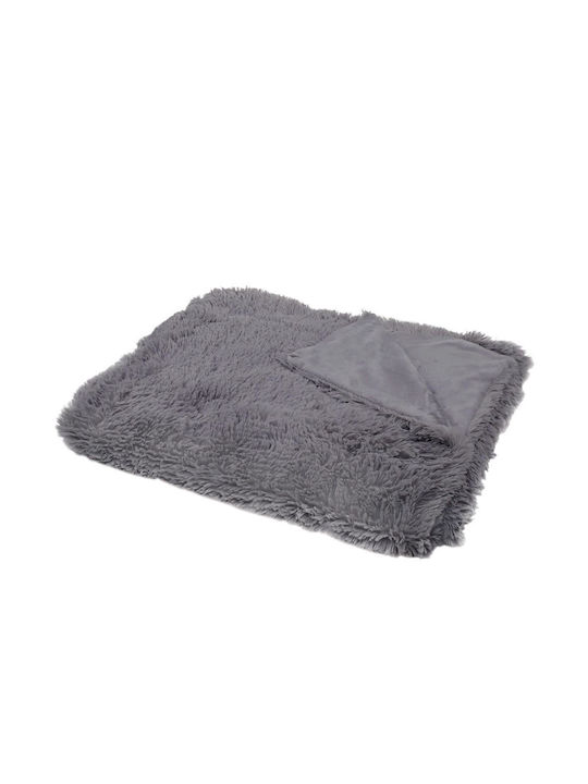 Pelzige Decke Einzeln 160x200cm Grau