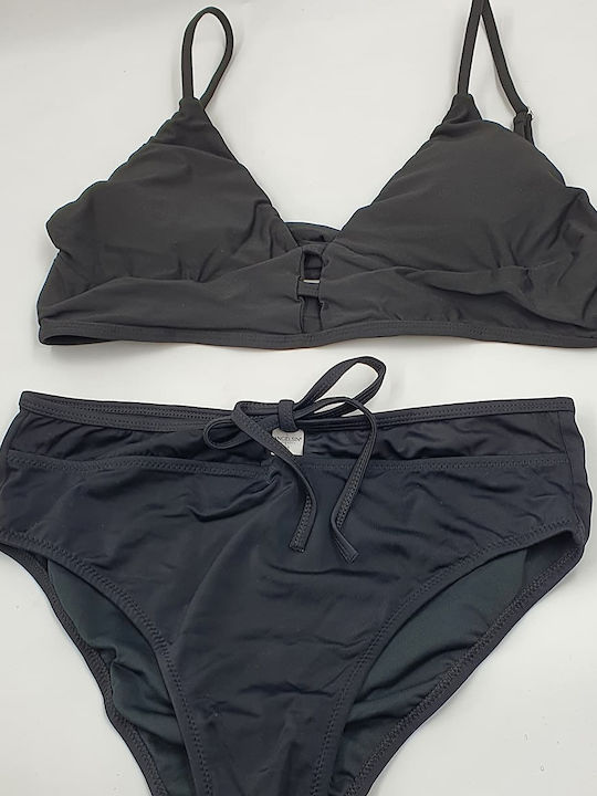 Set Bikini Ψηλόμεσο Μαυρο