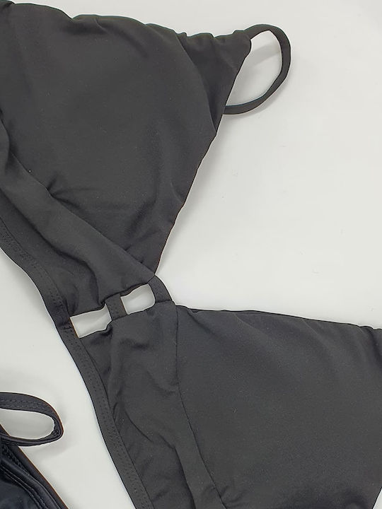 Set Bikini Ψηλόμεσο Μαυρο