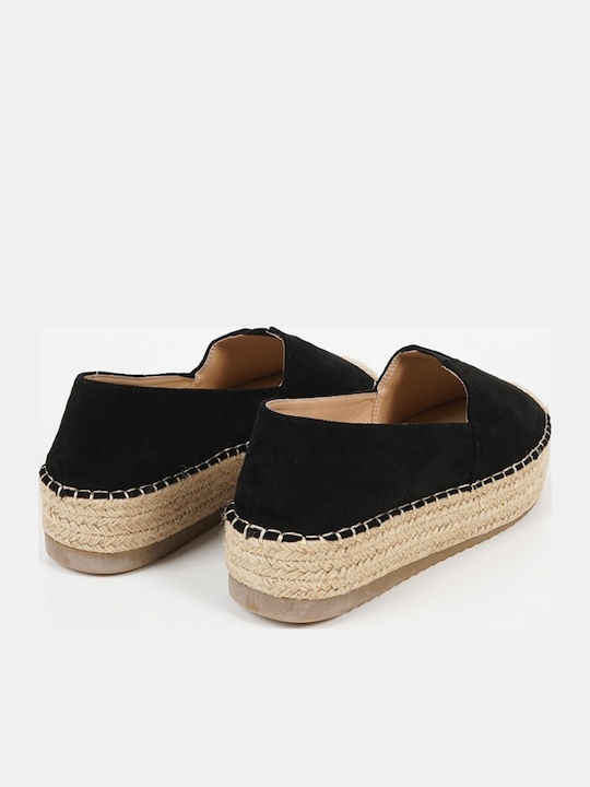 Women's Suede Espadrilles Black