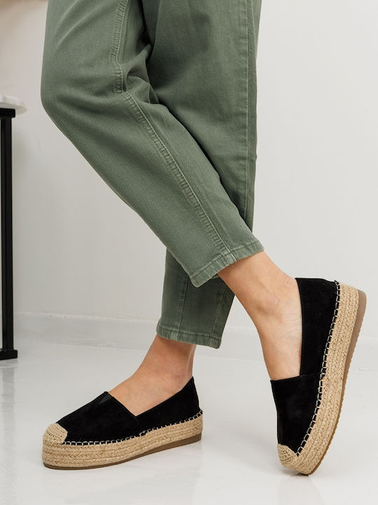 Women's Suede Espadrilles Black