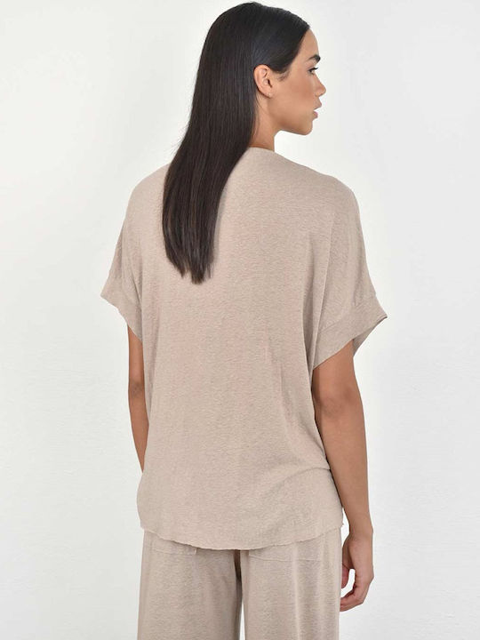 Heel Shop Women's Blouse Drape Wet Sand