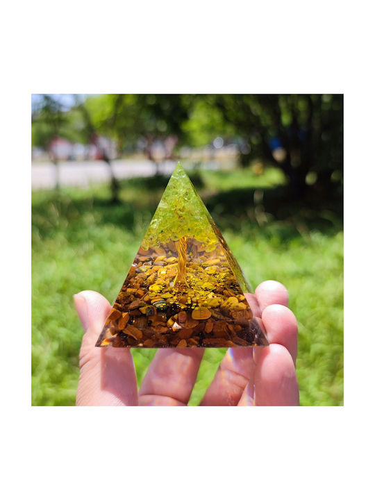 Orgonite Pyramid + Led Lamp Base 5cm Crystal Stones Amulet 5cm Hx02