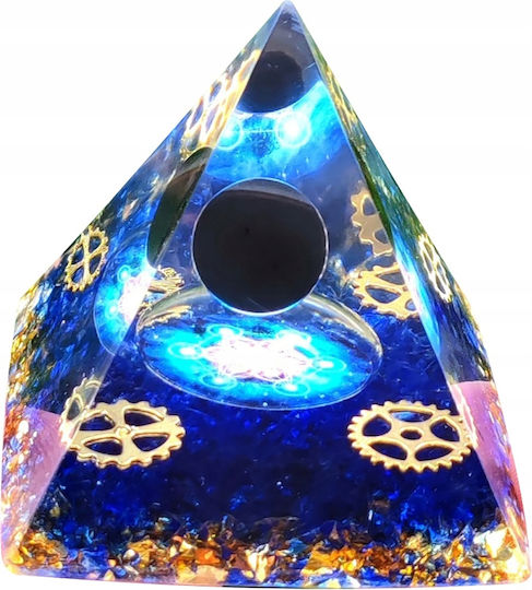 Orgonite Pyramid + Led Lamp Base 5cm Crystal Stones Amulet 5cm Hx10