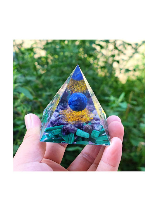 Orgonit-Pyramide + LED-Lampenbasis 5cm Kristallsteine Amulett 5cm Hx21