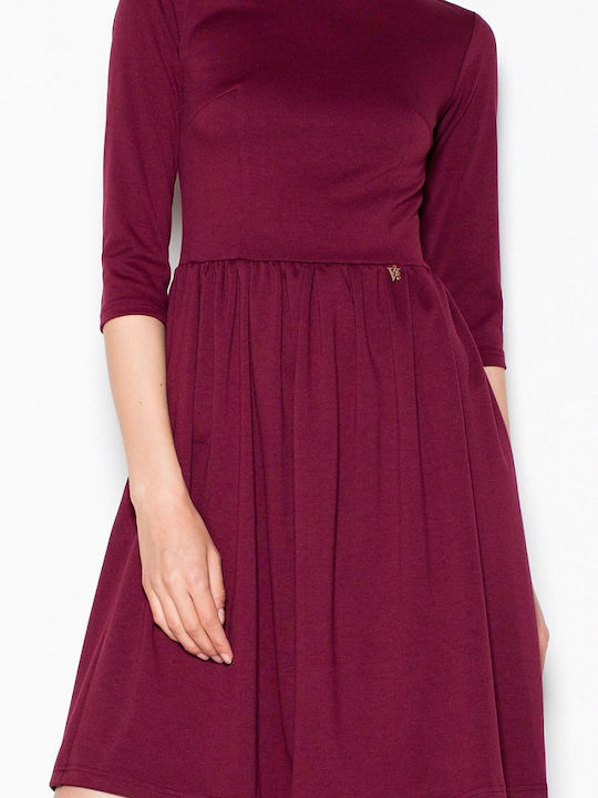 Venaton Dress Red, Burgundy