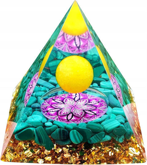 Piramidă Orgonit + Bază Lampă Led 5cm Pietre de Cristal Amuletă 5cm Hx15