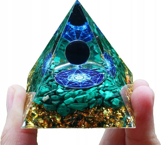 Orgonite Pyramid + Led Lamp Base 5cm Crystal Stones Amulet 5cm Hx19