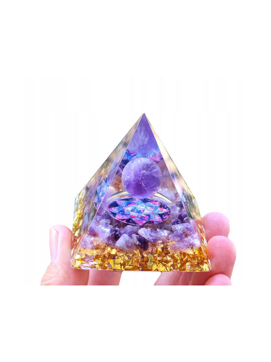 Piramidă Orgonit + Bază Lampă Led 5cm Pietre Cristal Amuletă 5cm Hx04