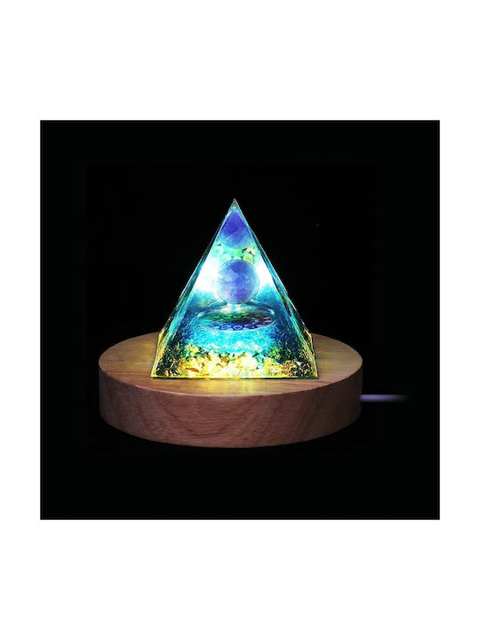 Piramidă Orgonit + Bază Lampă Led 5cm Pietre de Cristal Amuletă 5cm Hx15