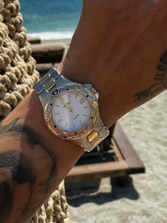 Intima Moda Γυναικείο Ρολόι Μπαταρίας με Ασημί Μεταλλικό Μπρασελέ