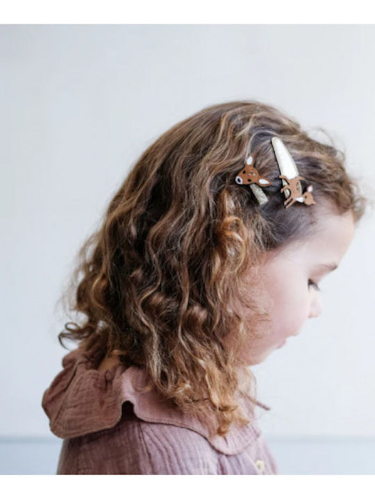 Mimi & Lula Felicity Fawn Kids Hair Clips Set with Animal Hair Clips in Brown Color 4 Pieces