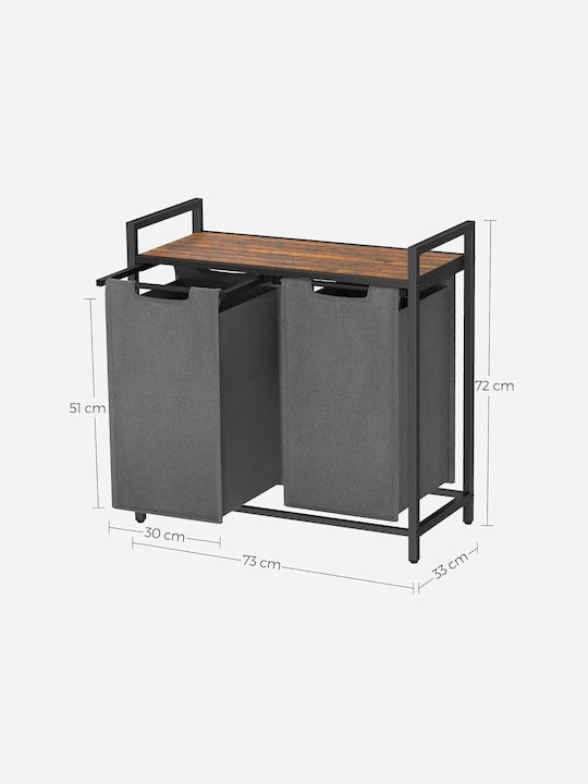 Vasagle Vasagle Stoff Wäschekorb 73lt 73x33x72cm Grau