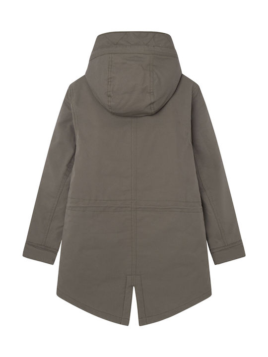 Ogie Kinder Parka mit Kapuze Blattgrün