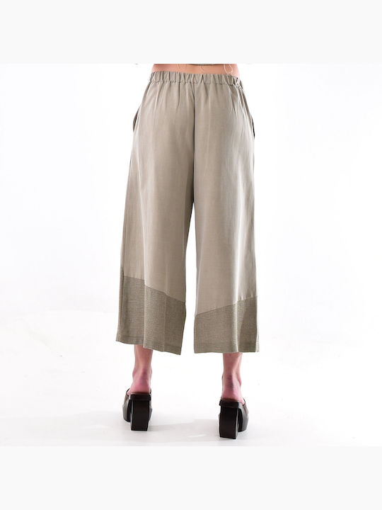 Ozai N Ku Women's High Waist Culottes Beige