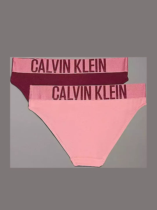 Calvin Klein Σετ Παιδικά Βρακάκια Μπορντό 2τμχ