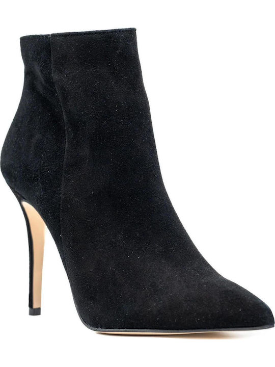 Ghete Dama Ankle Boots De Catifea Negru