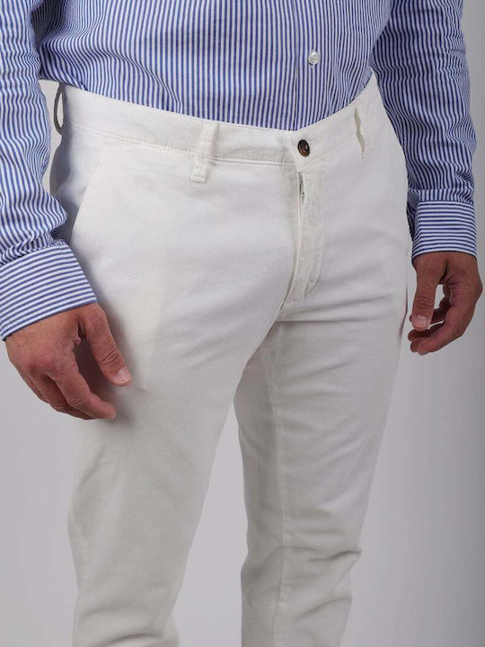 Fourten Industry Herrenhose Chino in Slim Passform white