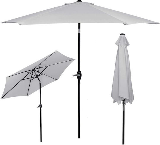 Runder Garten- und Terrassen-Sonnenschirm Metall Grau F2.6m