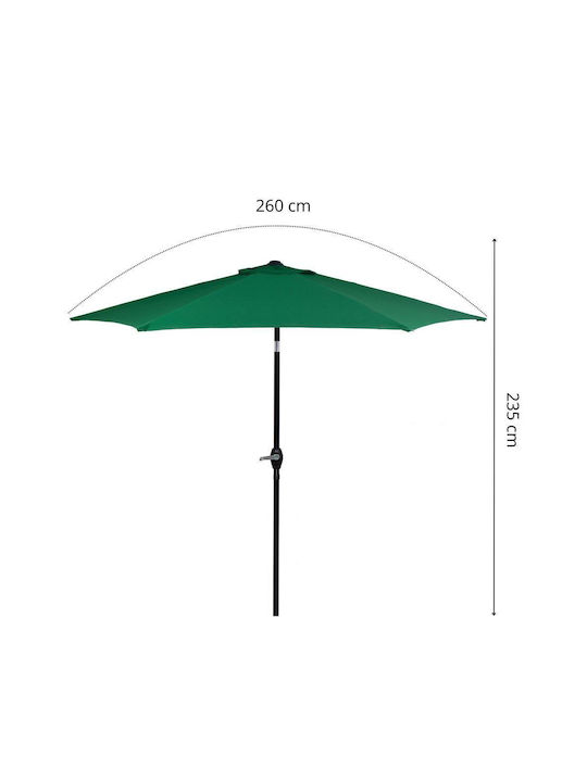 Umbrelă Rotundă Metalică Verde Φ2.5m