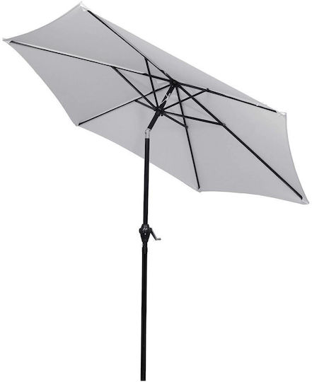 Runder Garten- und Terrassen-Sonnenschirm Metall Grau F2.6m