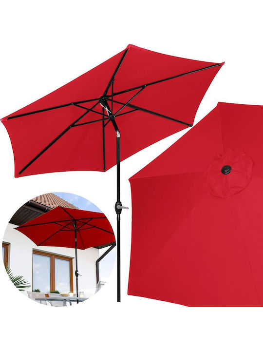 Umbrelă Rotundă Metalică Roșie Φ2.5m
