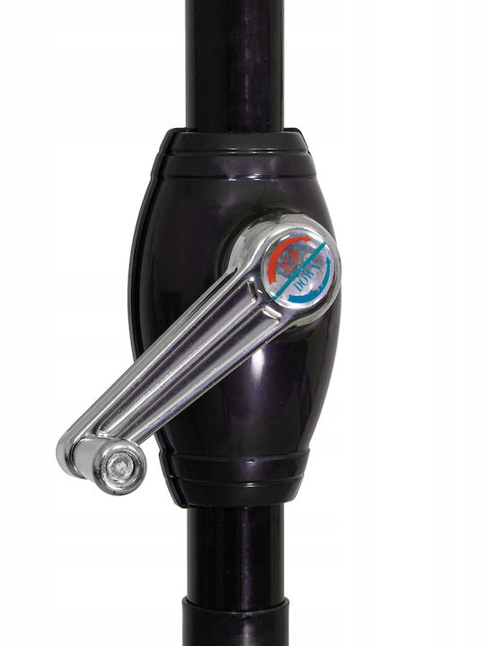 Umbrelă Rotundă Metalică Gri cu Bază de Susținere Φ2.6m