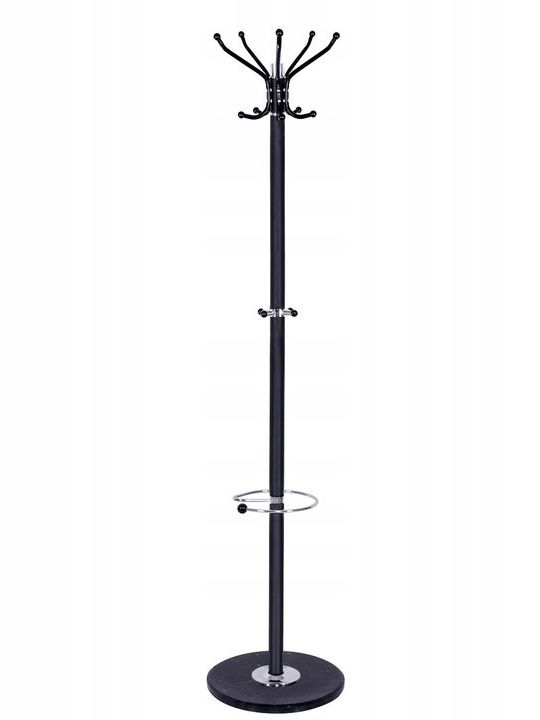 Metallic Coat Rack Black 37x37x176cm