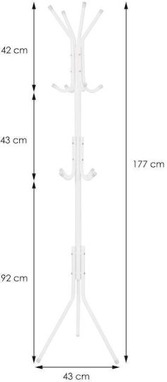 Metallic Coat Rack White 177cm