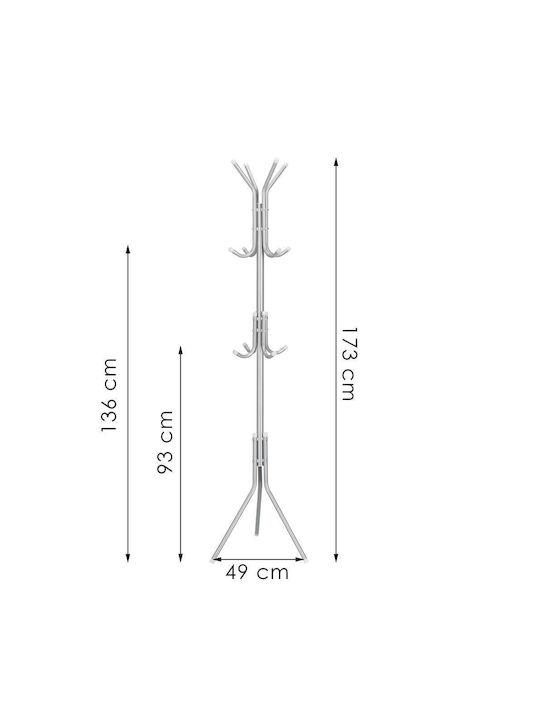 Metallic Coat Rack Gray 173cm