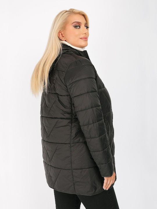 Късо Дамско Puffer Якето За Зима Двухцветно