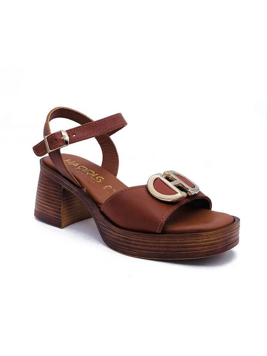 Harris Platform Leather Women's Sandals Tabac Brown