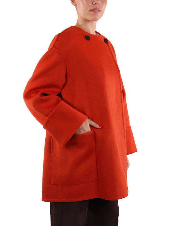 Liviana Conti Women's Wool Coat Dark Orange