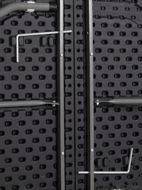Plastic Masa pentru spații exterioare Pliabil cu schelet metalic Negru 180x75x75buc