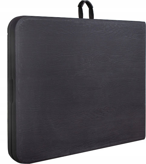 Plastic Masa pentru spații exterioare Pliabil cu schelet metalic Negru 180x75x75buc