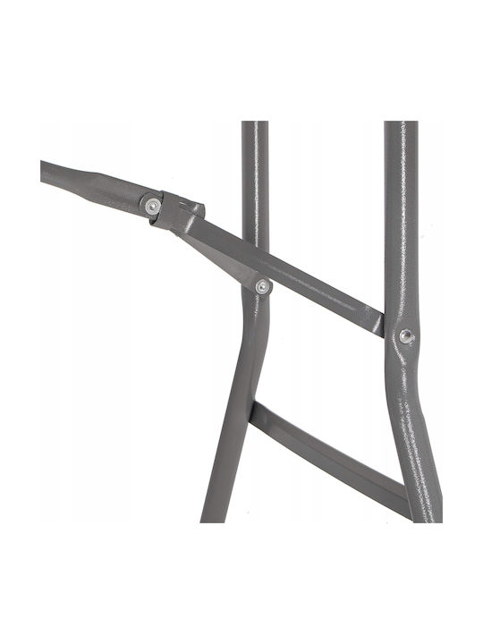 Plastic Masa pentru spații exterioare Pliabil cu schelet metalic Negru 180x75x75buc