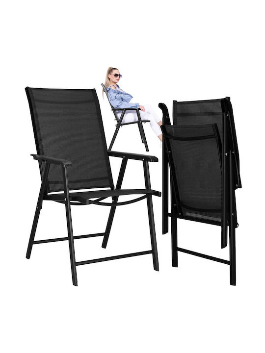 Outdoor-Stuhl Metallisch Schwarz 95x57x66εκ.