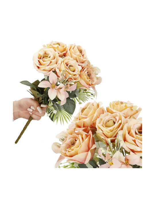 Buchet din Flori Artificiale Trandafir Pink 40cm