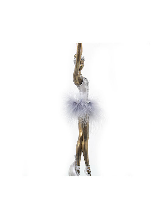 Decorative Figure Alexandra House Living White Silver Acrylic Plastic Melamine Ballerina 9 X 8 X 33 Cm