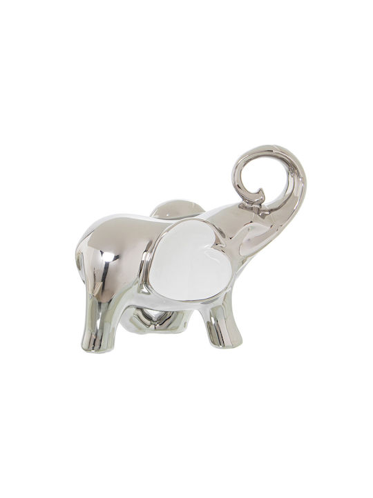 Figurină decorativă Alexandra House Living elefant alb argintiu ceramic 20 X 9 X 18 cm