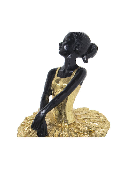 Dekorative Figur Alexandra House Living Schwarz Gold Acryl Kunststoff Melamin Ballerina 12 x 11 x 27 cm