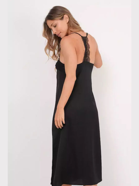 Bonatti Winter Satin Women's Nightdress Black