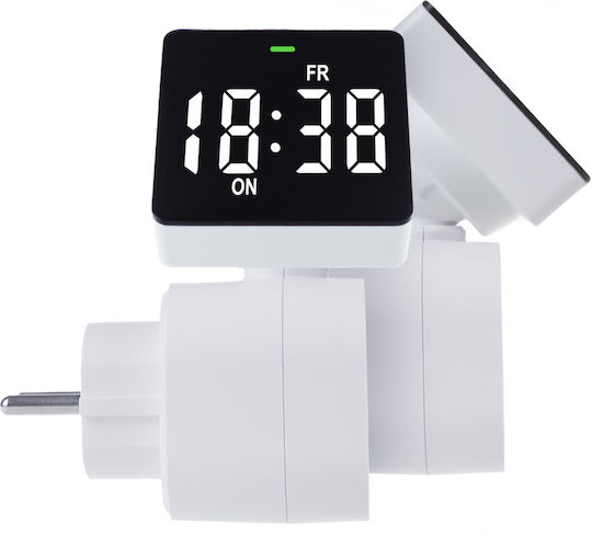 Digitale Zeitschaltuhr Timer 8 Programme 3680W Bildschirm Max Belastung 16A IP20 GreenBlue GB610 E