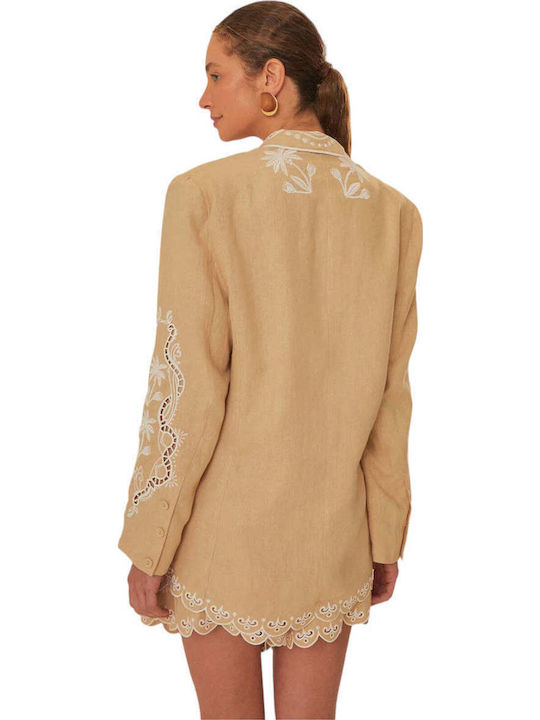 Farm Rio Women's Blazer Beige